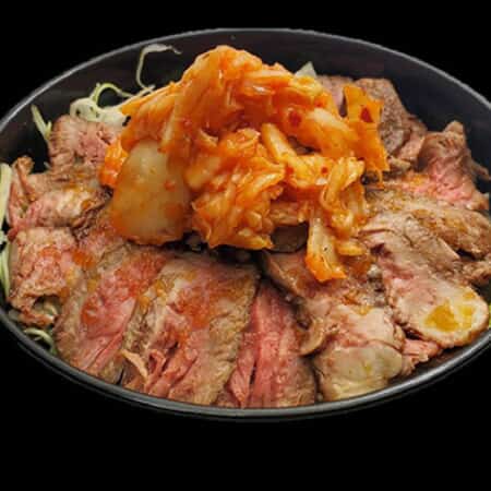 【キムチ】プレミアムローストビーフ丼｜三滝本町でまぜそば・お肉のテイクアウト・デリバリー